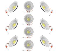 JANDEI - Lot de 10 Spots Encastrés LED COB 30 W, Cadre Rond Blanc, 212 x 52 mm (Découpe 185 mm), 2250 Lumens, IP44. Idéal pour Salon, Cuisine, Salle de Bain (Lumière Naturelle 4200 K)