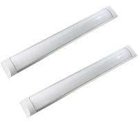 JANDEI - Lot de 2 écrans LED intégrés, 27 W, 90 cm de long, haute luminosité de 2 500 lumens, blanc froid 6 500 K, éclairage à 120°. Idéal pour les espaces de travail, la maison et le garage.