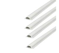 Jandei - Lot de 4 gouttières adhésives blanches pour câbles PVC. Organisation et protection du câblage 1 mètre de longueur (10 x 35 mm)