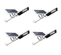 Jandei Lot de 4 lampadaires solaires d'extérieur 2500 lumens, imperméable IP65, panneau solaire et télécommande, lumière blanche neutre 4200 K, idéal pour jardin, patio, chemin et mur