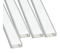 JANDEI - 4 x 1 mètre de Profilé Aluminium Led Forme U pour Installer Bandes à LED sur la Surface, Avec Diffuseur Translucide, Kit de Montage Complet. Comprend les accessoires (Gris)