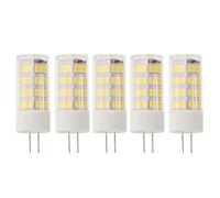 Jandei Lot de 5 ampoules LED 12 V DC, G4 de 5 W de puissance, couleur blanc froid 6000 K, 400 lumens, (équivalent 35-40 W halogène), 12 mm de diamètre, 46 mm de long total avec broches, protection