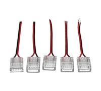 Jandei - Lot de 5 connecteurs « bande - transformateur » type hippopotame pour bandes LED COB ou SMD 12 V/24 V de largeur 12 mm, câble 10 cm, 2 broches. IP20 usage intérieur