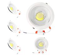 JANDEI - Lot de 5 Spots Encastrés LED COB 30 W, Cadre Rond Blanc, 212 x 52 mm (Découpe 185 mm), 2250 Lumens, IP44. Idéal pour Salon, Cuisine, Salle de Bain (Lumière Naturelle 4200 K)