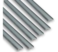Jandei - Lot de diffuseurs de couleur noire translucide pour profilés en aluminium, éclairage de bandes LED pour intérieur IP20. Dimensions : 13,5 mm x 4,2 mm x 11,5 mm - 6 x 1 m