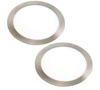 JANDEI - Pack 2x Downlight LED Rond 18W, Encastré Plat, Blanc Froid 6000K, 1440 Lum, Intérieur IP20 avec Cadre Fini en Acier, Trou de 200mm, Transformateur Inclus