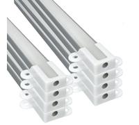JANDEI - Lot 8 profils en aluminium 1 mètre forme rectangulaire pour installer des bandes LED sur les murs, panneaux, avec diffuseur translucide, lot de 8 unités, kit complet (accessoires de montage)