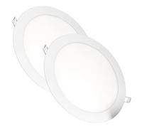 JANDEI - Pack x 2 Downlights LED Encastrables, 18W, 1440 Lumen, Forme Ronde, Trou Encastré Ø 200- Ø 205 mm, Profondeur Extra Plat 13 mm, Blanc Froid 6000K, Transformateurs Inclus