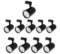 JANDEI - Pack x10 Spot de Plafond sur Rail Led 30W, Blanc Chaud 3000K, 3000 Lumens, 185V-265V AC Monophasé, Dressing en Aluminium, Vitrine, Magasin, Bureau. (Noir)