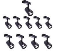 JANDEI - Pack x10 Spots Plafond LED Rail 40W, Lumière Froide 6000K, 2700 Lumens, 220V 50-60Hz Monophasé, Aluminium pour Dressing, Vitrine, Magasin, Bureau. (Noir)