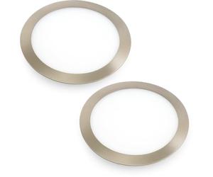 JANDEI - Pack x2 Downlight LED Rond 18W, Encastré Plat, Blanc Chaud 3000K, 1440 Lum, Intérieur IP20 avec Cadre Fini en Acier, Trou de 200mm, Transformateur Inclus