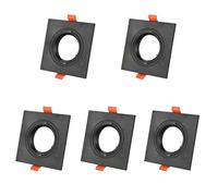 Jandei - Pack x5 Spot Cadre Anneau Orientable Encastrable au plafond pour GU10 / MR16 Enjoliveur noir Découpe 75 mm 90 x 93 x 45 mm sans LED (Carré orientable)