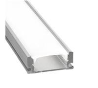 JANDEI - Perfil Aluminio Tira LED 2m Superficie Tapa Traslúcida 12,3x6,08mm