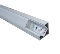 JANDEI - Perfil Aluminio Tira LED Esquina 2 MT Con Tapa Traslúcida 19,3x19,3mm