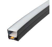 Jandei - Profilé en silicone flexible, 5 mètres, couleur noire, pour montage sur surface de bandes LED de 10 à 15 mm de large, format carré 20 mm x 20 mm x 5 m. Convient pour l'extérieur IP65 (profil