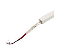 JANDEI - Profilé flexible en silicone de 5 mètres pour bande LED avec PCB jusqu'à 10 mm de largeur. Émission de lumière latérale, rectangulaire 12 mm x 20 mm, blanche. Convient pour l'extérieur