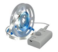 JANDEI - Ruban LED 5V 1 M, Bande Lumineuse avec Détecteur Mouvement, Rechargeable USB, Adhésive, n'a pas Besoin de Prise. Éclairage de Nuit sous Meubles, Lit, Escaliers (Lumière Froide 6000K)