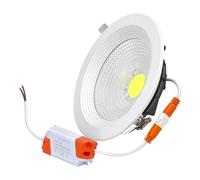 JANDEI - Spot Encastré LED COB 15 W, Cadre Rond Blanc, 165 x 50 mm (Découpe 130-135 mm), 1350 Lumens, IP44. Idéal pour Salon, Cuisine, Salle de Bain, 1 Pièce (Lumière Naturelle 4200 K)