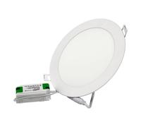 JANDEI - Spot LED encastrable, 12 W, 960 lumens, forme ronde, trou d'encastrement Ø 150, extra plat 13 mm de profondeur, blanc chaud 3000 K, transformateur inclus