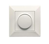 Jandei - Variateur Triac 500W 220V Variateur d'intensité, Décoration Murale Intérieure élégante, facile à installer, avec cadre et mécanisme, polycarbonate de couleur blanc. Régulation des bandes LED