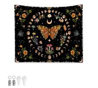 JANDH Tapisserie Murales, Tenture Murale Papillon, 150 x 100 cm Tapisserie Murale Tissu, pour la Décoration de Chambre à Coucher, Décorations Murales, Art Mural, Nappes