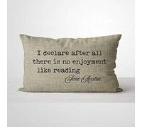 Jane Austen Oreiller littéraire Cadeaux Pride and Prejudice Citation de Jane Austen Cadeaux livres Literary Cadeaux Literary Lover Throw Pillow Case Housse de coussin 30,5 x 50,8 cm