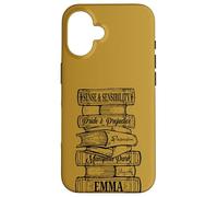 Jane Austen Pride and Prejudice & Mr. Darcy Book Stack Fans Coque pour iPhone 16