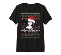Jane Austen Ugly Christmas Sweater Design Bonnet de Père Noël Meme T-Shirt Haut de Gamme