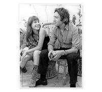 Jane Birkin et Serge Gainsbourg, 1970 Poster 13 x 18 cm Gris Tableaux Décoration murale