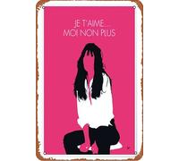 Jane Birkin - Panneau mural en métal avec inscription « Je T'aime... Moi Non Plus » - Pour intérieur et extérieur - 20,3 x 30,5 cm