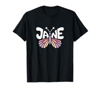 Jane Butterfly - Word Art personnalisé avec nom Mignon T-Shirt