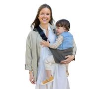 Jané Catch Porte-bébé latéral type écharpe en coton 100%, pour enfants de 9 à 48 mois, réglable, ergonomique, antidérapant avec protection d’épaule, Gris