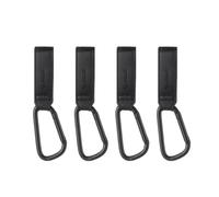 Jané Crochets Poussette Lot de 4, Universels avec Mousqueton, Réglables Velcro, Jusqu’à 5 kg, Noir