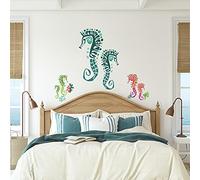 JANE DIXON RoomMates Sticker repositionnable, Vinyle, Vert, Orange, 66,4 x 90,2 cm