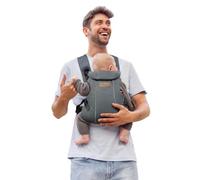 Jané Dual, Porte-Bébé Ergonomique, dès La Naissance, Jusqu’à 15 kg, 3 Positions, Sac à Dos, Respirant et Rembourré, Gris