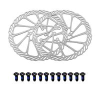 Jane Eyre Disque de frein de vélo,2 Pièces 160 mm Rotor de Frein à Disque de Vélo avec 12 Boulons Vis de Rotors de Vélo en Acier Inoxydable pour Vélo de Route