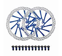 Jane Eyre Disque de frein de vélo,2 Pièces 160 mm Rotor de Frein à Disque de Vélo avec 12 Boulons Vis de Rotors de Vélo en Acier Inoxydable pour Vélo de Route