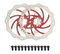 Jane Eyre Disque de frein de vélo,2 Pièces 160 mm Rotor de Frein à Disque de Vélo avec 12 Boulons Vis de Rotors de Vélo en Acier Inoxydable pour Vélo de Route