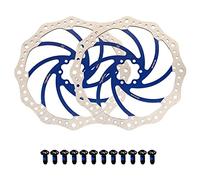 Jane Eyre Disque de Frein pour Freins 6 Trous,140mm Disque de Frein Rotors 2 PCS en Acier Inoxydable Vélo Frein À Disque Center Lock Rotor avec 12 Boulons