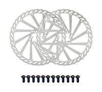 Jane Eyre Disques de frein de 203 mm Disques de frein de vélo en acier inoxydable 2 pièces Rotor à 6 boulons, adaptés à la plupart des pièces de verrouillage central de vélo (Argent)