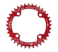 Jane Eyre Plateau de vélo 104 BCD 32T 34T 36T étroit Large Plateau Simple Rond étroit Large manivelle pour Route VTT BMX VTT (Rouge 36T Couronnes)