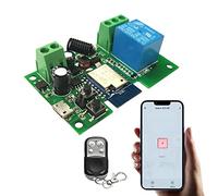 Jane Eyre Smart WiFi Relais sans fil, interrupteur à distance momentané/relais de verrouillage avec télécommande 433 MHz RF, compatible avec TUYA/Smart Life, Alexa, Echo et Google Assistant
