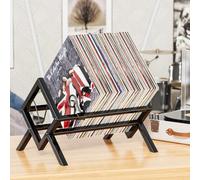 JANE EYRE Support pour Disques en Vinyle Meuble - 80 - 100 lb, Support pour Disques en Métal, Porte-Vinyle, Étagère pour Albums Audio, Exposant CD pour Salon, Bureau, Salle de Jeux et Étude, Noir