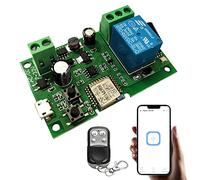 Jane Eyre WiFi Instant Relay Module de commutateur autobloquant avec télécommande RF 433 MHz Commutateur de porte de garage DIY Application Ewelink Compatible avec Alexa Google Assistant (1 CH)