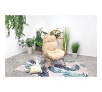 Concept Usine Fauteuil œuf sur pied Jane – Résine effet rotin Beige