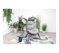 Jane - Fauteuil ¿Uf Sur Pied En Rotin Gris Gris