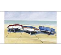 Jane Hewlett (Beach Boats, St Ives 50 x 70 cm Toile Imprimée