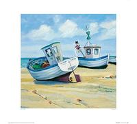 Jane Hewlett (Fishing Boats 40 x 40 cm Toile Imprimée