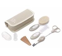 Jané Basic Trousse de soin avec peigne, brosse en poils naturels, ciseaux, coupe-ongles, limes et brosse à dents en silicone