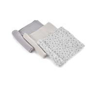 Jané Lot de 3 Langes Bébé 80x80 cm, Coton et Bambou Naturel, Respirants, Multiusage, Hypoallergéniques, Gris